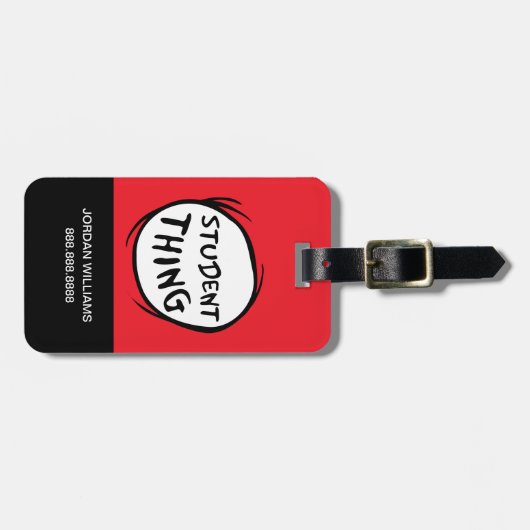 Katze in der Hut, die eine Sache, die zwei Student Gepäckanhänger (Vorderseite horizontal)