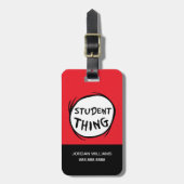 Katze in der Hut, die eine Sache, die zwei Student Gepäckanhänger (Vorderseite vertikal)