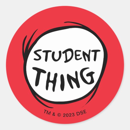 Katze in der Hut, die eine Sache, die zwei Student Runder Aufkleber (Vorderseite)