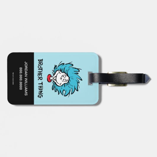 Katze in der Hut, die eine Sache, zwei Brüder Ding Gepäckanhänger (Rückseite horizontal)