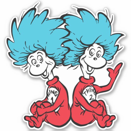 Katze in der Hut-Sache Eins & Zwei Aufkleber (Vorderseite)