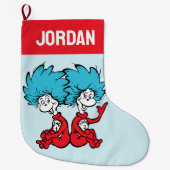 Katze in der Hut-Sache Eins & Zwei Großer Weihnachtsstrumpf (Vorderseite)