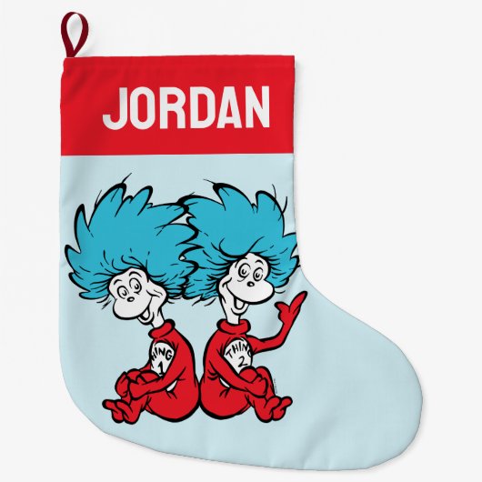 Katze in der Hut-Sache Eins & Zwei Großer Weihnachtsstrumpf (Vorderseite)