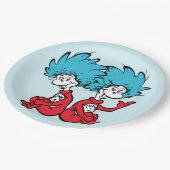 Katze in der Hut-Sache Eins & Zwei Pappteller (Schrägansicht)