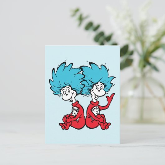 Katze in der Hut-Sache Eins & Zwei Postkarte (Stehend Vorderseite)