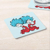 Katze in der Hut-Sache Eins & Zwei Rechteckiger Pappuntersetzer (angewinkelt)