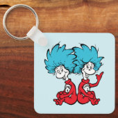 Katze in der Hut-Sache Eins & Zwei Schlüsselanhänger (Vorderseite)