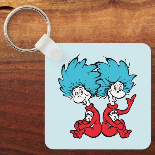 Katze in der Hut-Sache Eins & Zwei Schlüsselanhänger (Vorderseite)