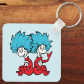 Katze in der Hut-Sache Eins & Zwei Schlüsselanhänger (Rückseite)