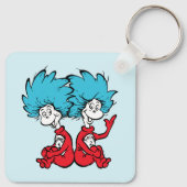 Katze in der Hut-Sache Eins & Zwei Schlüsselanhänger (Rückseite)