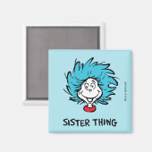 Katze in der Hut Sache eins Zwei - Sister Sache Magnet (Vorderseite/Rückseite)