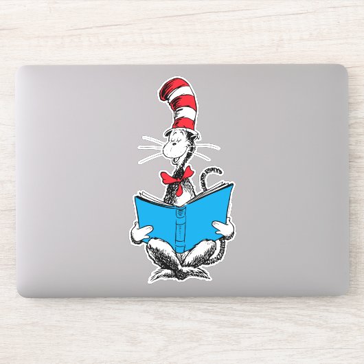 Katze in der Hutlesung Aufkleber (Computer)