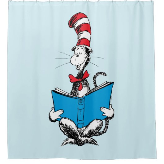 Katze in der Hutlesung Duschvorhang (Vorderseite)