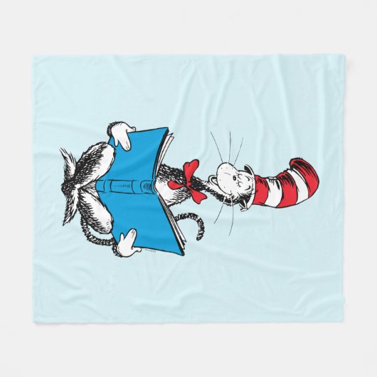 Katze in der Hutlesung Fleecedecke (Vorderseite (Horizontal))