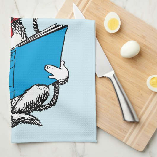 Katze in der Hutlesung Geschirrtuch (Viertel Falte)