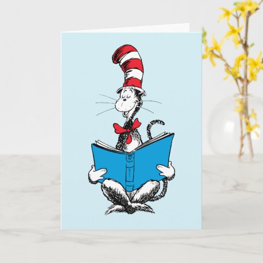 Katze in der Hutlesung Karte (Gelbe Blume)