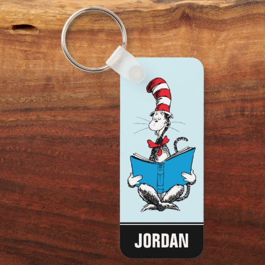 Katze in der Hutlesung Schlüsselanhänger (Vorderseite)