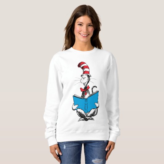 Katze in der Hutlesung Sweatshirt (Vorne ganz)