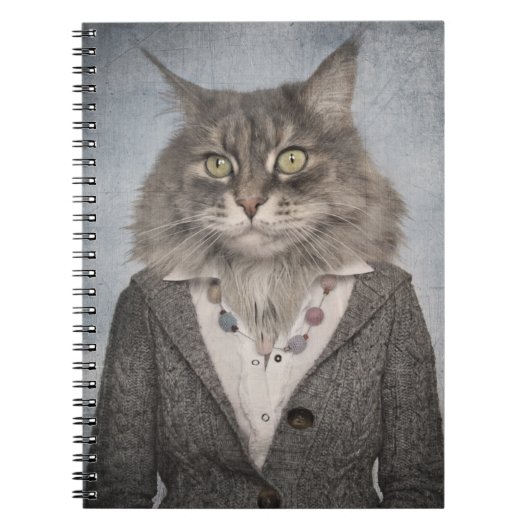 Katze in der Kleidung Notizblock (Vorderseite)