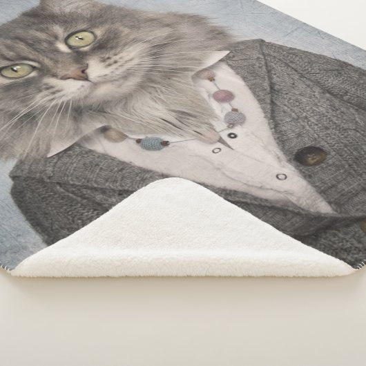 Katze in der Kleidung Sherpadecke (3/4)