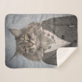 Katze in der Kleidung Sherpadecke (Vorderseite (Horizontal))