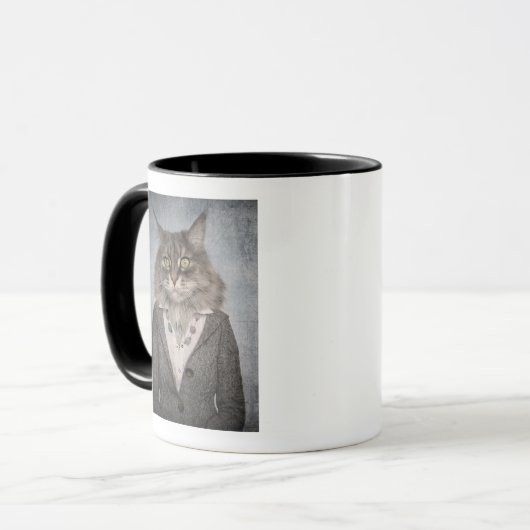 Katze in der Kleidung Tasse (Vorderseite Links)
