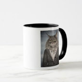 Katze in der Kleidung Tasse (VorderseiteRechts)
