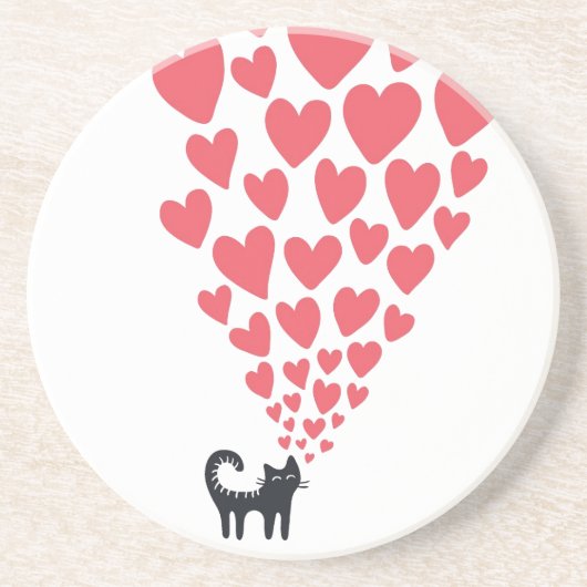 Katze in der Liebe Getränkeuntersetzer (Vorne)