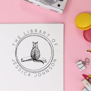 Katze in der Niedlichen Bibliothek der Moderne Permastempel
