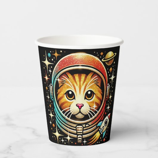 Katze in der Papiertasse! Pappbecher (Rückseite)