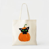 Katze in der Pumpkin Tote Tasche (Vorne)