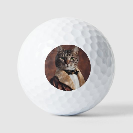 Katze in der Rauchjacke Golfball (Vorderseite)