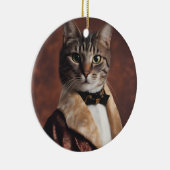 Katze in der Rauchjacke Keramik Ornament (Rechts)