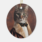 Katze in der Rauchjacke Keramik Ornament (Links)