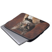 Katze in der Rauchjacke Laptopschutzhülle (Vorne Knopf)