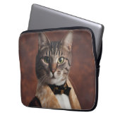 Katze in der Rauchjacke Laptopschutzhülle (Vorderseite Links)