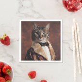 Katze in der Rauchjacke Serviette (Beispiel)