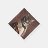 Katze in der Rauchjacke Serviette (Ecke)