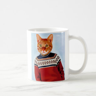 Katze in der Ski-Strickjacke Kaffeetasse