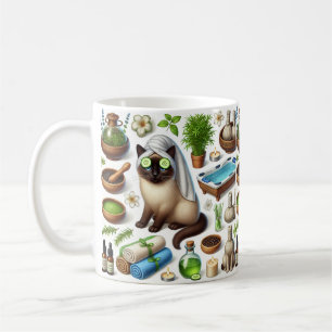 Katze in der Spa-Party für Siamkatzenliebhaber Kaffeetasse