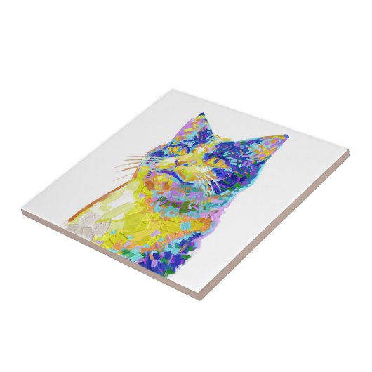 Katze in der Sunlight-Taste Fliese (Seite)