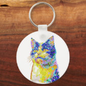 Katze in der Sunlight-Taste Schlüsselanhänger (Rückseite)