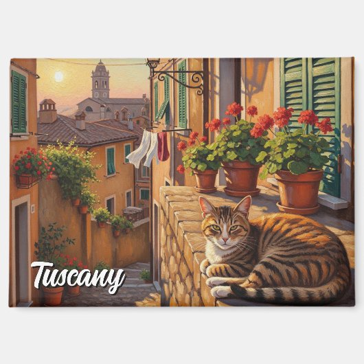 Katze in der Toskana Italien Magnet (Vorderseite)