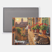 Katze in der Toskana Italien Magnet (Vorderseite/Rückseite)