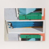 Katze in der Tür in Burano, Italien Puzzle (Horizontal)