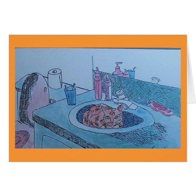 Katze in der Wanne (Vorderseite (Horizontal))