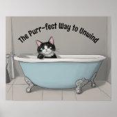 Katze in der Wanne Poster (Vorne)