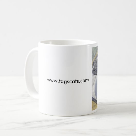 Katze in der Wannen-Tasse Kaffeetasse (Vorderseite Links)