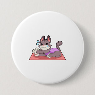 Katze in der Yoga-Fitness Button