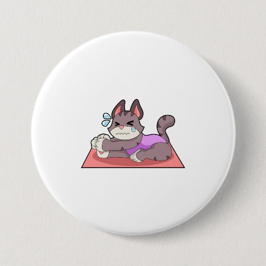 Katze in der Yoga-Fitness Button (Vorderseite)